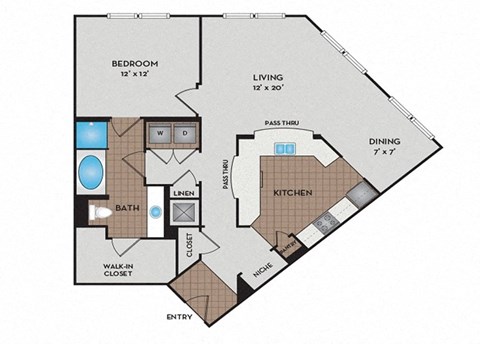 1 bedroom 1234 sqft floor plan  apartments at the galleria